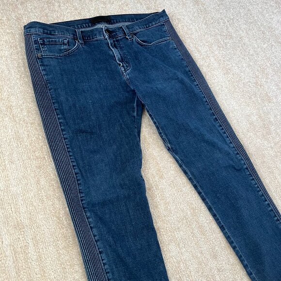 J Brand Musconite Moto Slim Fit Blue Jeans in Afantic 36 Blue - Picture 3 of 10